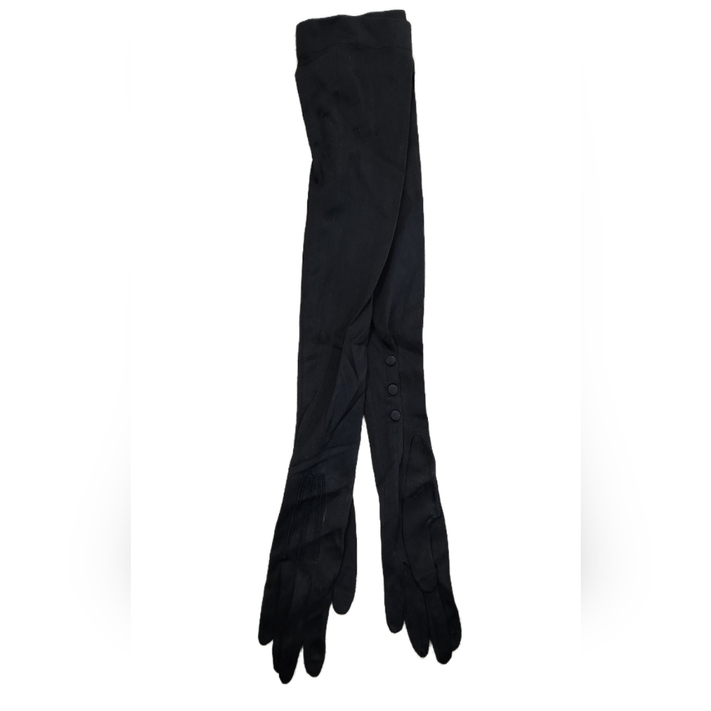 NWT Vintage Black Opera Ladies Silk Gloves
